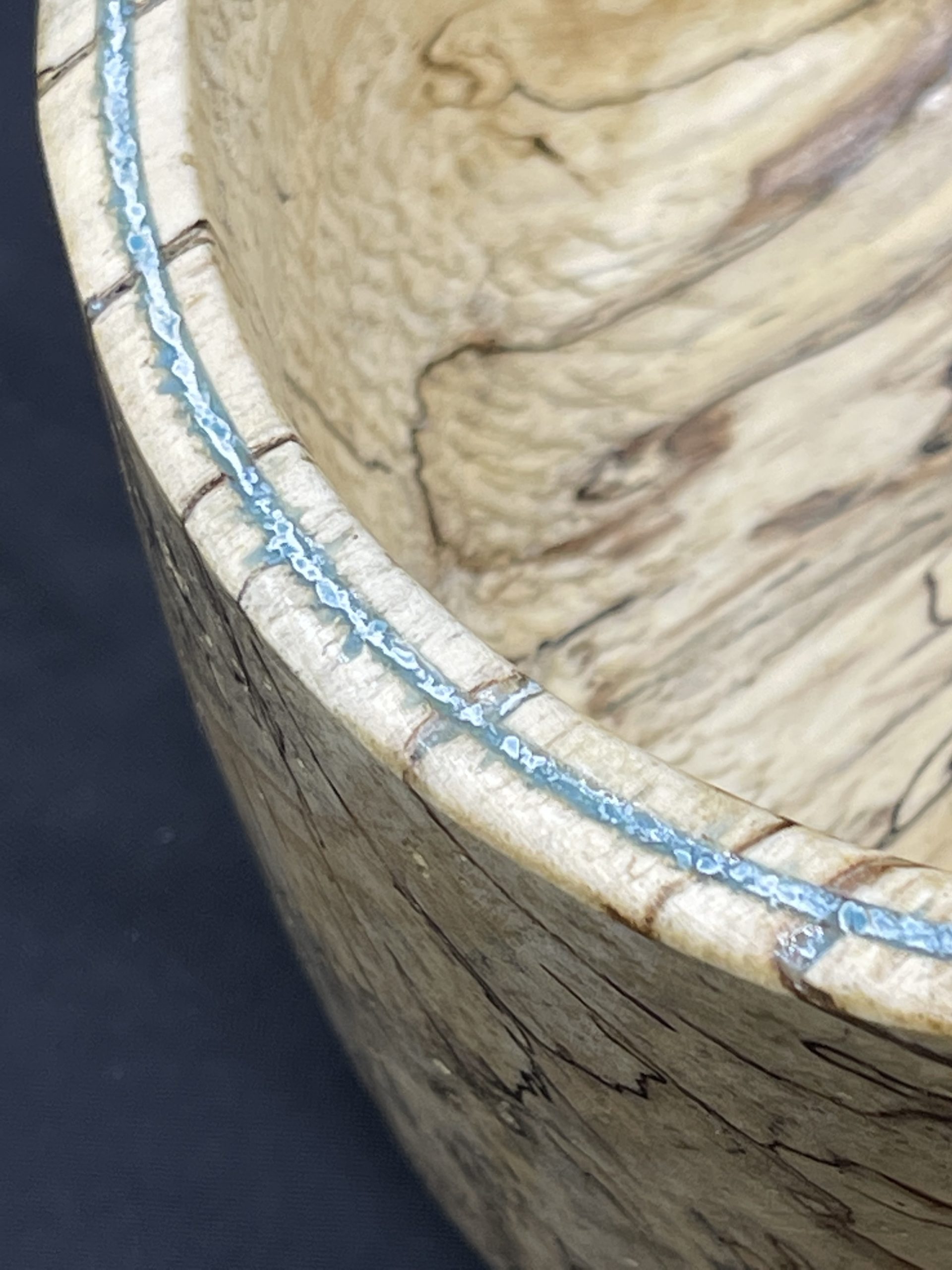 Crushed Turquoise Rimmed Spalted Bowl